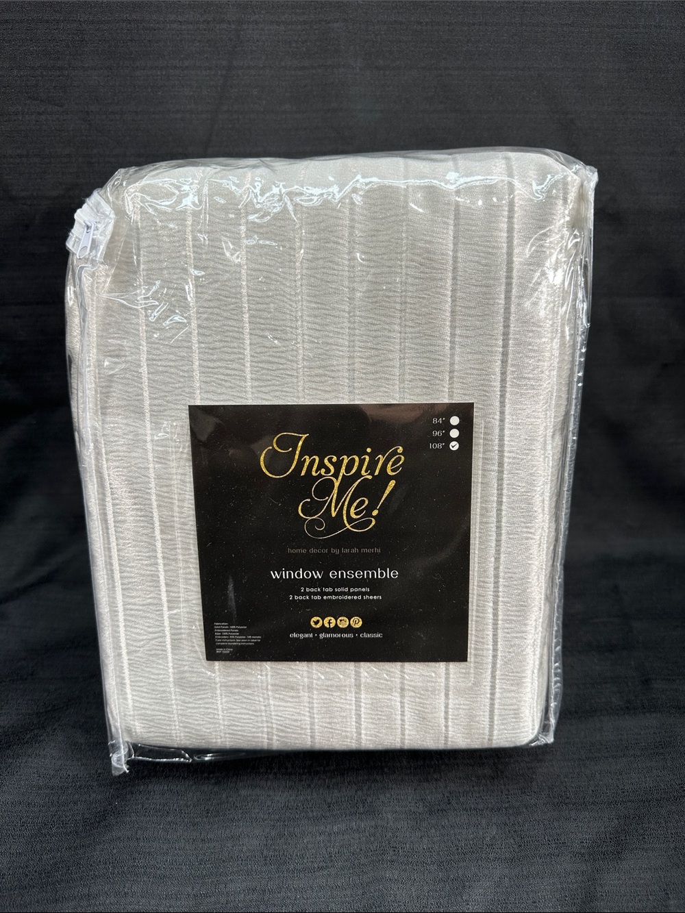 Nwt Inspire Me 108" 4Pc Set Stella Lined Window Curtains Drapes Sheers Champagne